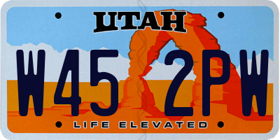 UT license plate W452PW