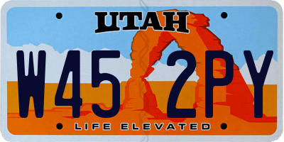UT license plate W452PY