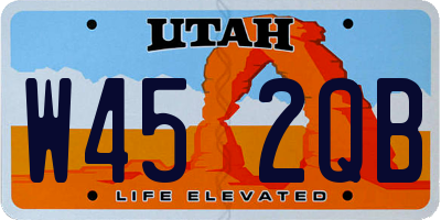 UT license plate W452QB