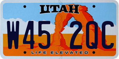 UT license plate W452QC
