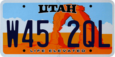 UT license plate W452QL