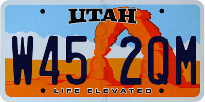 UT license plate W452QM