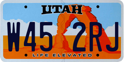 UT license plate W452RJ