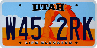 UT license plate W452RK