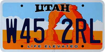 UT license plate W452RL
