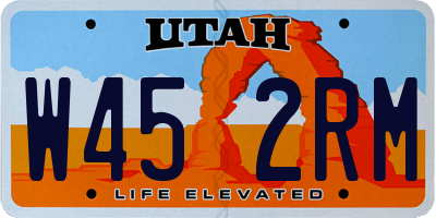 UT license plate W452RM