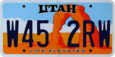 UT license plate W452RW