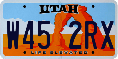 UT license plate W452RX