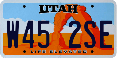 UT license plate W452SE