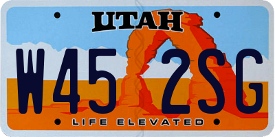 UT license plate W452SG
