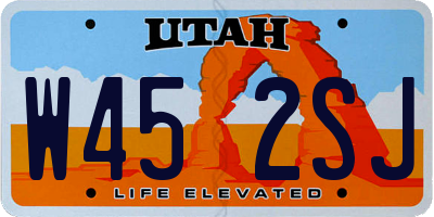 UT license plate W452SJ
