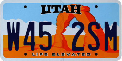 UT license plate W452SM
