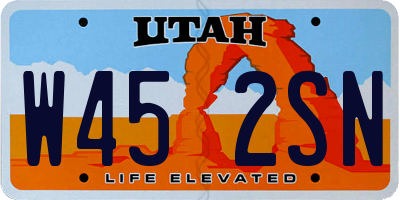 UT license plate W452SN