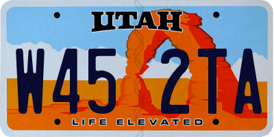 UT license plate W452TA