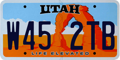 UT license plate W452TB