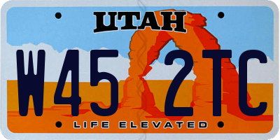 UT license plate W452TC