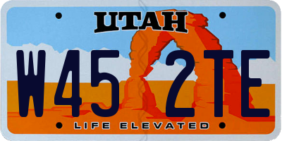 UT license plate W452TE