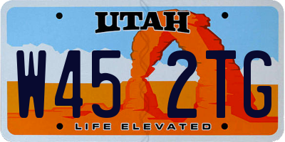 UT license plate W452TG