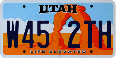 UT license plate W452TH