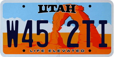 UT license plate W452TI