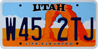 UT license plate W452TJ