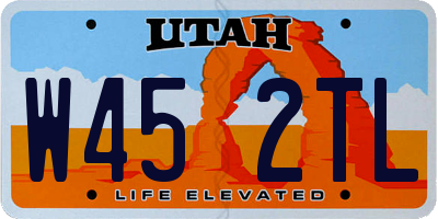 UT license plate W452TL
