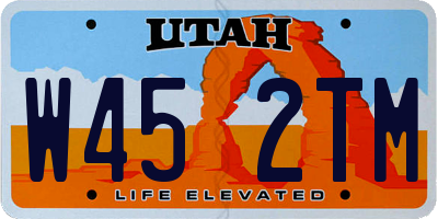 UT license plate W452TM