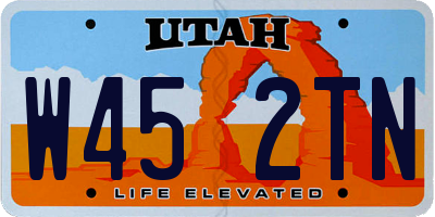 UT license plate W452TN