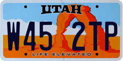 UT license plate W452TP