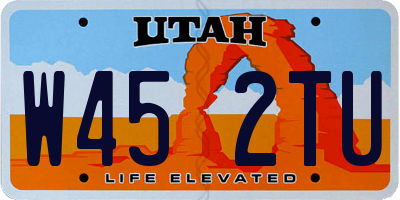 UT license plate W452TU