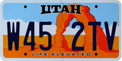 UT license plate W452TV