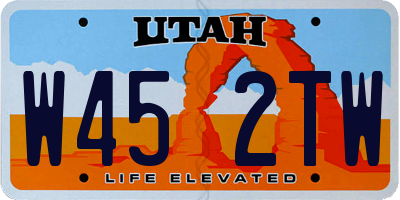 UT license plate W452TW
