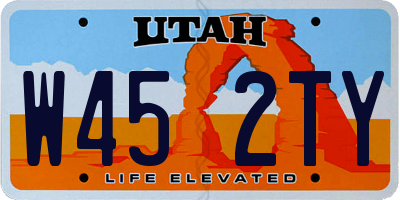 UT license plate W452TY