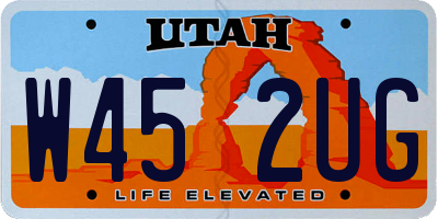 UT license plate W452UG