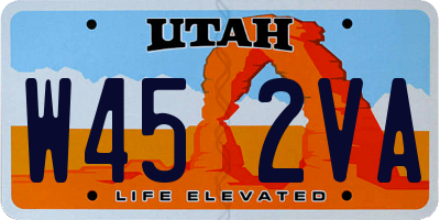 UT license plate W452VA