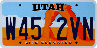 UT license plate W452VN