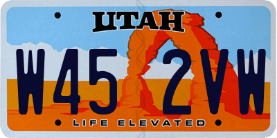 UT license plate W452VW