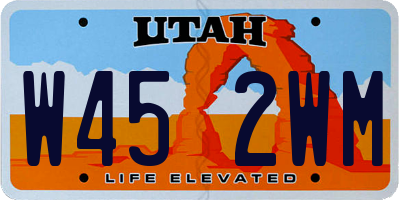 UT license plate W452WM