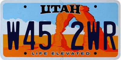 UT license plate W452WR