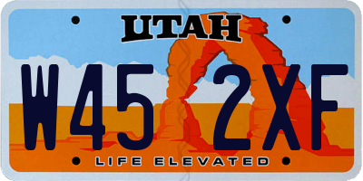 UT license plate W452XF