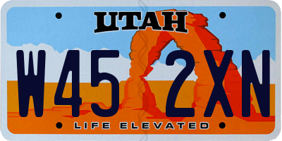 UT license plate W452XN