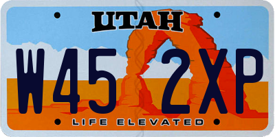 UT license plate W452XP
