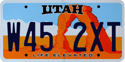 UT license plate W452XT