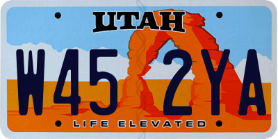 UT license plate W452YA