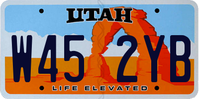 UT license plate W452YB