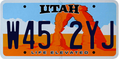 UT license plate W452YJ