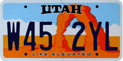 UT license plate W452YL