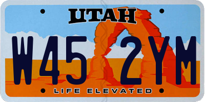 UT license plate W452YM