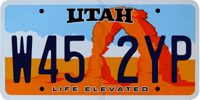 UT license plate W452YP