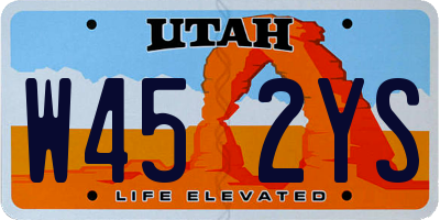 UT license plate W452YS